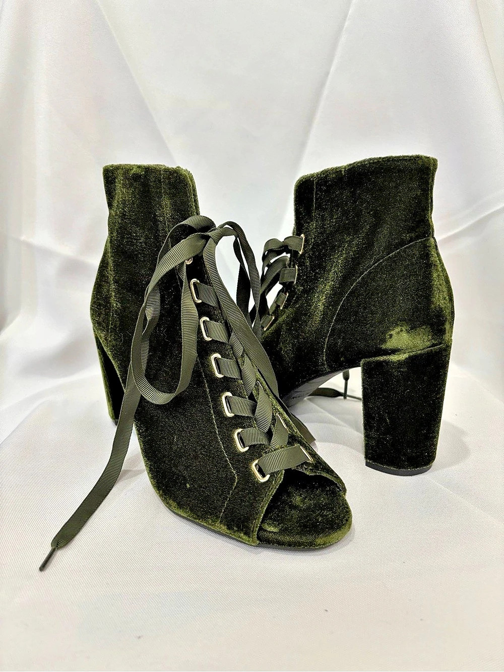 Kenneth Cole Reaction Velvet Lace-Up Ankle Boots US 7.5